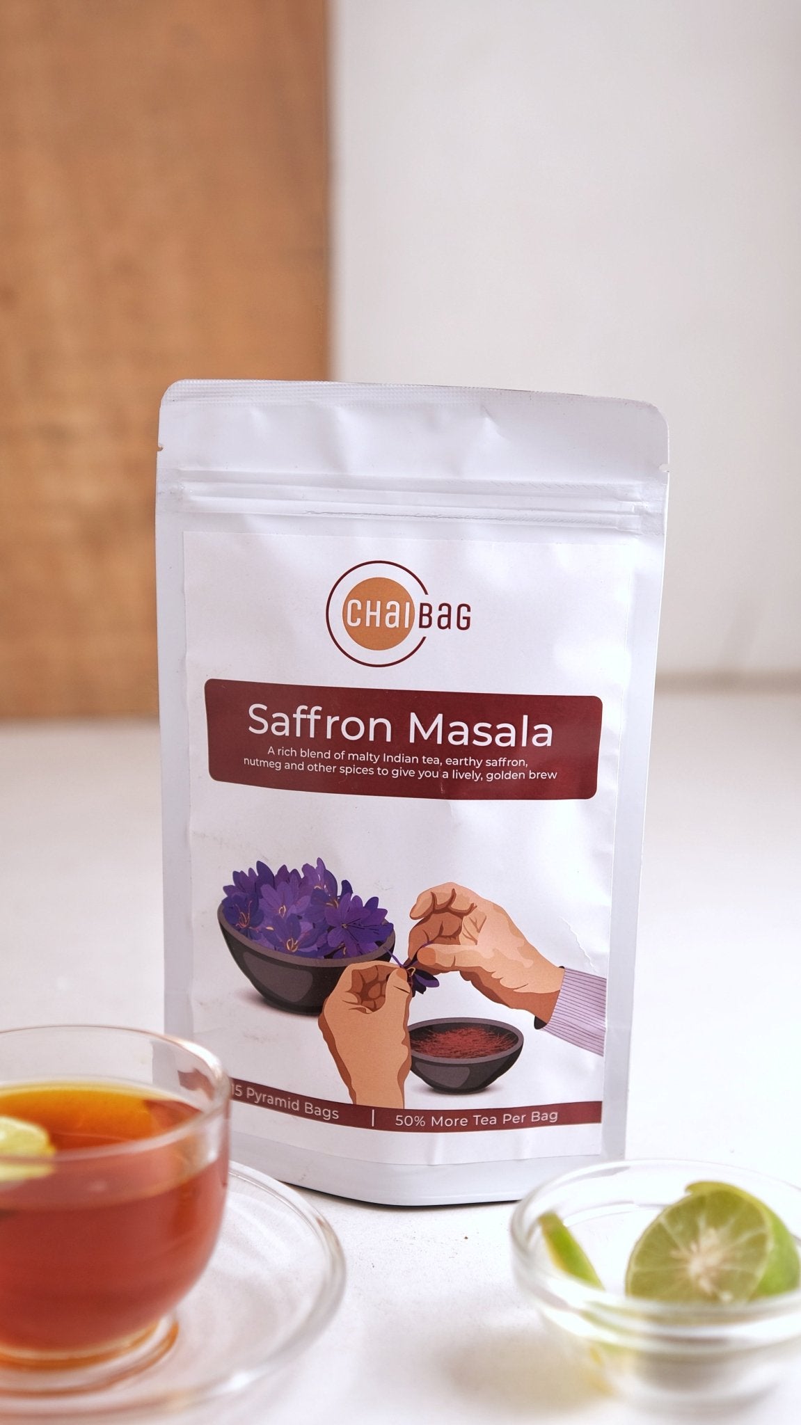Saffron Masala Chai with 11 Spices and Dirty Chai samples - ChaiBag